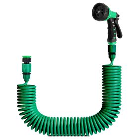 EVA Recoil Garden Hose Flexible Self-coiling Water Hose with 3/4” and 1/2” Adapter with 7 Spraying Modes for Boat Greenhouse Yard Patio (Option: 7.5M)