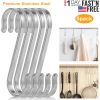 5 Pcs Flat S Stainless Steel Hooks Heavy Duty Hook Hangers for Kitchen Bathroom Closet Store