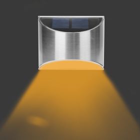 4Pcs Solar Powered Deck Lights Outdoor Decorative Step Fence Lamp Stainless Steel IP55 Waterproof Solar Light For Patio Garden Stair Fence Railing (Option: Warm)