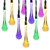 Outdoor Solar String Lights 21 Feet 30 LEDs Water Drop Solar Powered Lights Waterproof Solar Fairy Lights Decorative Solar Powered Lights for Home Pat