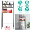 3 Tier 25.59x9.84x66.14in Bathroom Over the Toilet Storage Shelf Free Standing Laundry Room Organizer Space Saver Rack