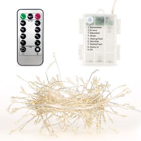 2M 100 LED Fairy String Lights Copper Wire w/Remote Control Party Xmas Decore Lights (Option: Color)