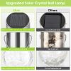 4Pack Solar Decorative Waterproof Garden Lanterns Outdoor Crystal Hanging Ball Lights Crackle Glass Ball Lights for Tree Patio Holiday Party