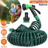 EVA Recoil Garden Hose Flexible Self-coiling Water Hose with 3/4” and 1/2” Adapter with 7 Spraying Modes for Boat Greenhouse Yard Patio