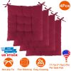 4Pcs Chair Cushion Pads Pillow 17.72x17.72x2.37in Soft Tie On Square Sitting Mats For Home Office Car Sitting Travel