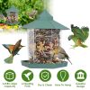 Hanging Gazebo Wild Bird Feeder Outdoor Bird Seed Station with Large Capacity 6 Feeder Ports for Garden Patio Park Weatherproof Easy To Refill