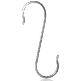 5 Pcs Flat S Stainless Steel Hooks Heavy Duty Hook Hangers for Kitchen Bathroom Closet Store (Option: L)