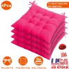 4Pcs Chair Cushion Pads Pillow 17.72x17.72x2.37in Soft Tie On Square Sitting Mats For Home Office Car Sitting Travel