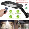 Solar Wall Light Outdoor 60LEDs PIR Motion Sensor Remote Control Wireless Lamps IP65 Waterproof Lighting for Garage Front Door Garden Pathway