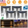 4Pcs Solar Powered Deck Lights Outdoor Decorative Step Fence Lamp Stainless Steel IP55 Waterproof Solar Light For Patio Garden Stair Fence Railing