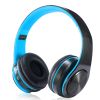 Wireless V5.0 Stereo Headsets Over-Ear Headphones Foldable Soft Memory-Protein Earmuffs 10Hrs Work w/ Built-in HiFi Mic 3.5mm Wired MMC Ports Earphone