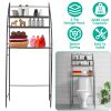 3 Tier 25.59x9.84x66.14in Bathroom Over the Toilet Storage Shelf Free Standing Laundry Room Organizer Space Saver Rack