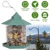 Hanging Gazebo Wild Bird Feeder Outdoor Bird Seed Station with Large Capacity 6 Feeder Ports for Garden Patio Park Weatherproof Easy To Refill