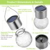 4Pack Solar Decorative Waterproof Garden Lanterns Outdoor Crystal Hanging Ball Lights Crackle Glass Ball Lights for Tree Patio Holiday Party