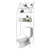 3 Tier 25.59x9.84x66.14in Bathroom Over the Toilet Storage Shelf Free Standing Laundry Room Organizer Space Saver Rack