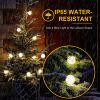 Globe String Solar Lights 30 Ball LED Fairy Solar Lamps 8 Lighting Modes IP65 Waterproof Decorative Lights w/ Stake Garden Lawn Flower Trees Patio Gar