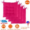 4Pcs Chair Cushion Pads Pillow 17.72x17.72x2.37in Soft Tie On Square Sitting Mats For Home Office Car Sitting Travel