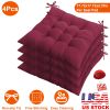 4Pcs Chair Cushion Pads Pillow 17.72x17.72x2.37in Soft Tie On Square Sitting Mats For Home Office Car Sitting Travel