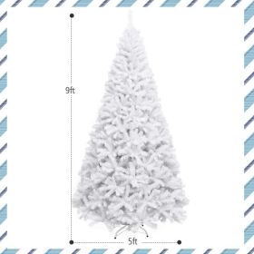 6' / 7.5' / 9' Hinged Artificial Christmas Tree with Metal Stand (size: 9ft)