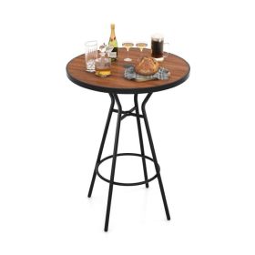 Outdoor Patio Bar Coffee Table for Backyard Garden (Color: Natural & Black, Type: Coffee Table)