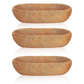 3Pcs 24in/30in/36in Trough Coco Liners For Planters Coconut Coir Planter for Window Box Hanging Trough Basket Half Moon Planter Liner Replacement For (Option: 30IN)