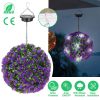 Solar Powered Topiary Ball 20 LED Lights Artificial Rose Flower Garden Hanging Light Ball IPX4 Water-Resistant Decorative Lighting for Home Garden Fen