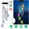Solar Wind Chime Lights Hummingbird Decorative Lamp 7 Color Changing IP55 Waterproof Hanging String Lights For Home Garden Party Festival