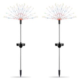 2Pcs Solar Powered Starburst Lights 240 LEDs Firework Lamp Garden Path Decor Lights (Option: Color)