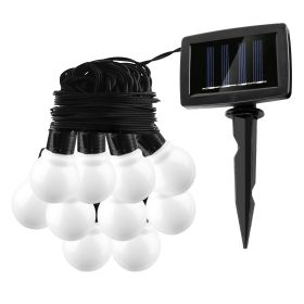 10LED Solar String Bulb Fairy Light Outdoor String Lamps Garden Xmas Decor Lamp (Option: White)