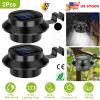 2Pcs Solar Powered Gutter Lights Outdoor IP65 Waterproof Dusk to Dawn Sensor Security Lamps Solar Wall Fence Yard Lamps